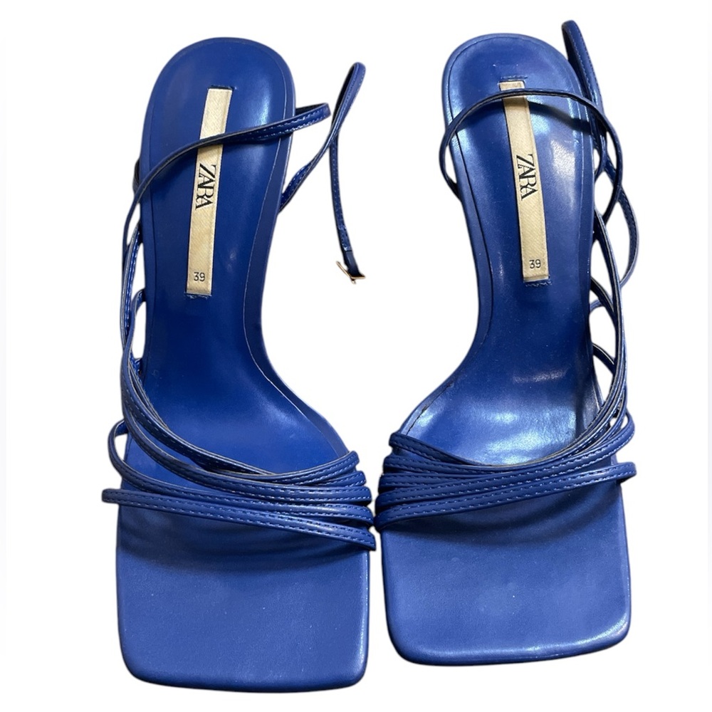 Zara blue strappy heels (sz 39)